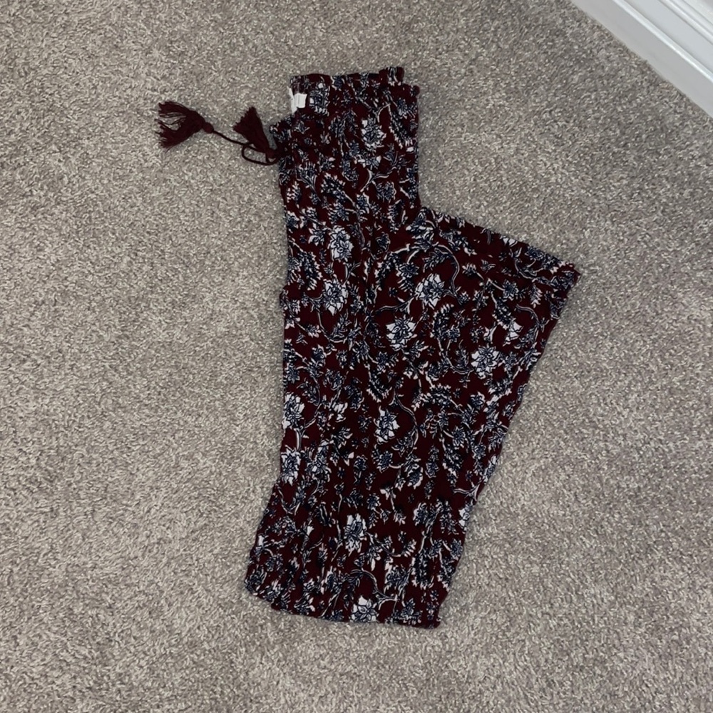 Ivy and Main Burgundy flora soft pants
